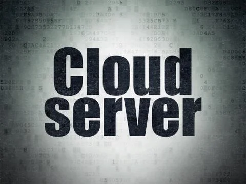Cloud computing concept: Cloud Server on Digital Data Paper background 스톡 일러스트
