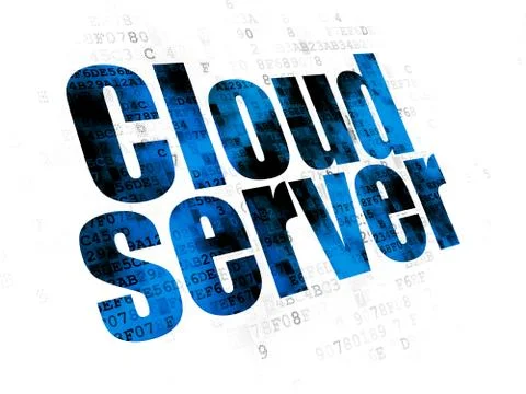 Cloud computing concept: Cloud Server on Digital background Illustrazione stock