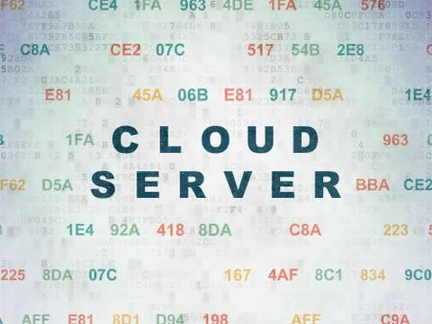 Cloud computing concept: Cloud Server on Digital Data Paper background Stockillustratie