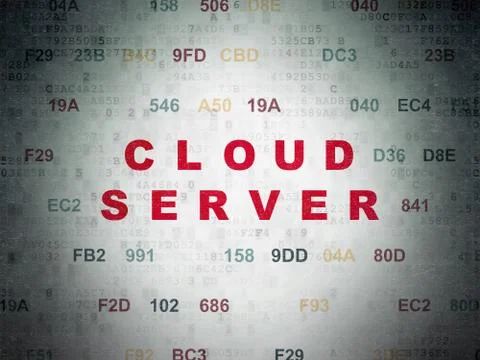 Cloud computing concept: Cloud Server on Digital Data Paper background Stock Illustration