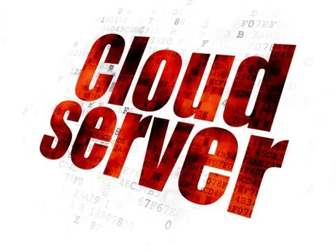 Cloud computing concept: Cloud Server on Digital background 스톡 일러스트