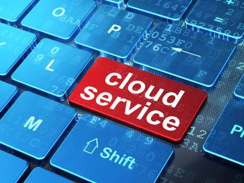 Cloud computing concept: Cloud Service on computer keyboard Stock Illustration