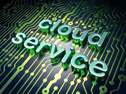 Cloud computing concept: Cloud Service on circuit board Stock Illustration
