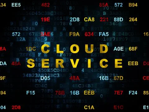 Cloud computing concept: Cloud Service on Digital background 库存插图