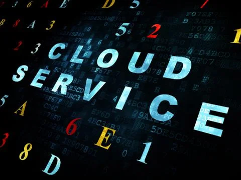Cloud computing concept: Cloud Service on Digital background 스톡 일러스트