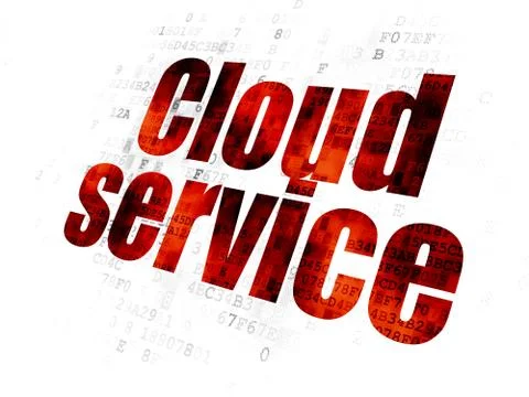 Cloud computing concept: Cloud Service on Digital background Stock Illustration