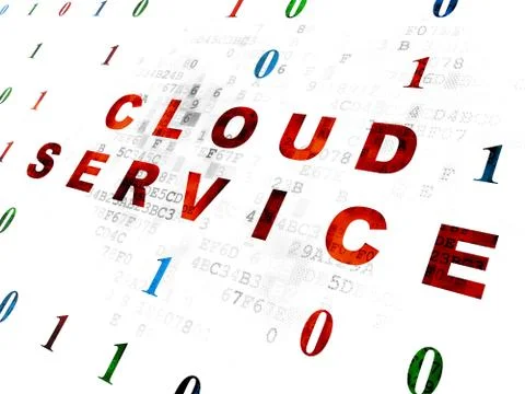Cloud computing concept: Cloud Service on Digital background 스톡 일러스트
