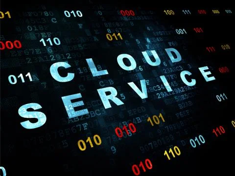 Cloud computing concept: Cloud Service on Digital background 스톡 일러스트