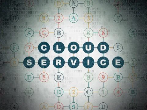 Cloud computing concept: Cloud Service on Digital Data Paper background Illustrazione stock