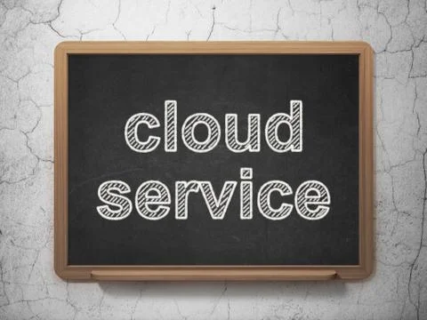 Cloud computing concept: Cloud Service on chalkboard background Stock Illustration