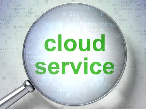 Cloud computing concept: Cloud Service with optical glass イラスト素材