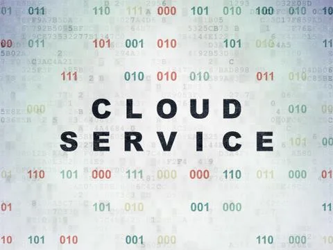 Cloud computing concept: Cloud Service on Digital Data Paper background Stock Illustration