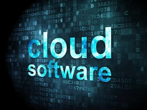Cloud computing concept: Cloud Software on digital background イラスト素材
