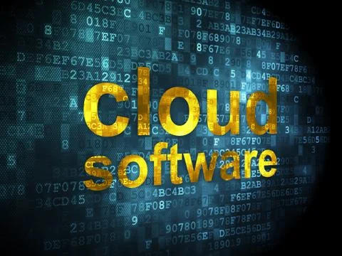 Cloud computing concept: Cloud Software on digital background 스톡 일러스트