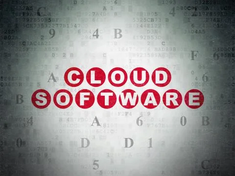 Cloud computing concept: Cloud Software on Digital Paper background Stock Illustration