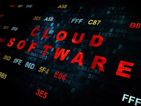 Cloud computing concept: Cloud Software on Digital background イラスト素材