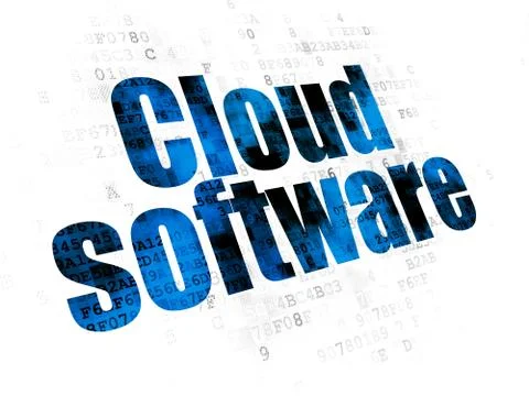 Cloud computing concept: Cloud Software on Digital background Stock Illustration