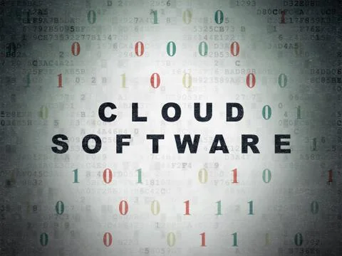 Cloud computing concept: Cloud Software on Digital Data Paper background イラスト素材