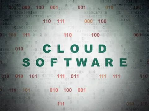 Cloud computing concept: Cloud Software on Digital Data Paper background Stock Illustration