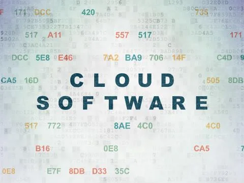 Cloud computing concept: Cloud Software on Digital Data Paper background Stock-Illustration