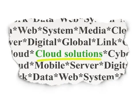 Cloud computing concept: Cloud Solutions on Paper background イラスト素材