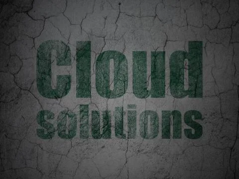 Cloud computing concept: Cloud Solutions on grunge wall background イラスト素材