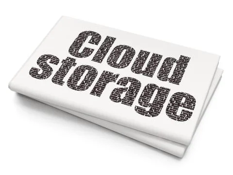 Cloud computing concept: Cloud Storage on Blank Newspaper background 스톡 일러스트