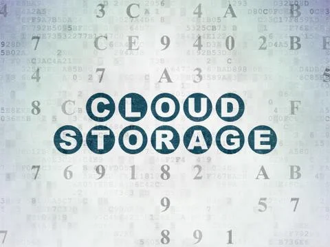 Cloud computing concept: Cloud Storage on Digital Data Paper background 스톡 일러스트