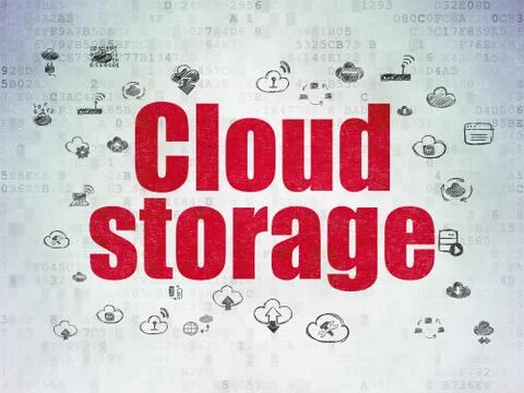 Cloud computing concept: Cloud Storage on Digital Data Paper background イラスト素材