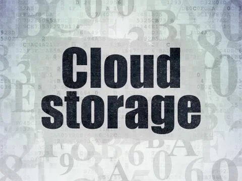 Cloud computing concept: Cloud Storage on Digital Data Paper background 스톡 일러스트