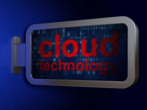 Cloud computing concept: Cloud Technology on billboard backgroun 스톡 일러스트