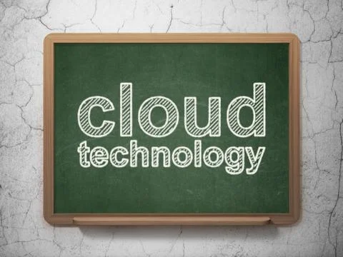 Cloud computing concept: Cloud Technology on chalkboard background イラスト素材