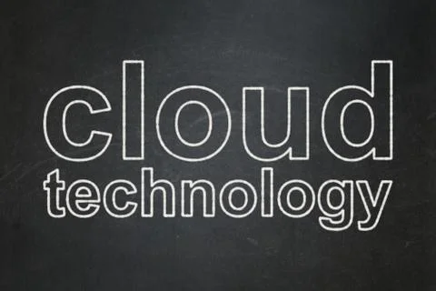 Cloud computing concept: Cloud Technology on chalkboard background Stock Illustration