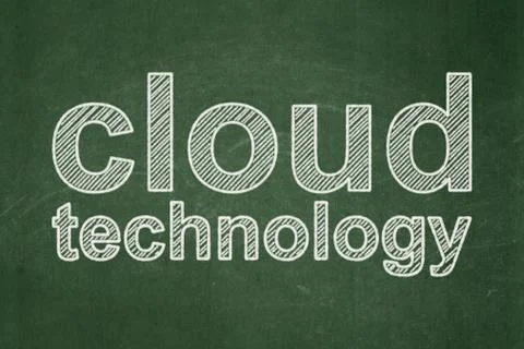 Cloud computing concept: Cloud Technology on chalkboard background Stockillustratie