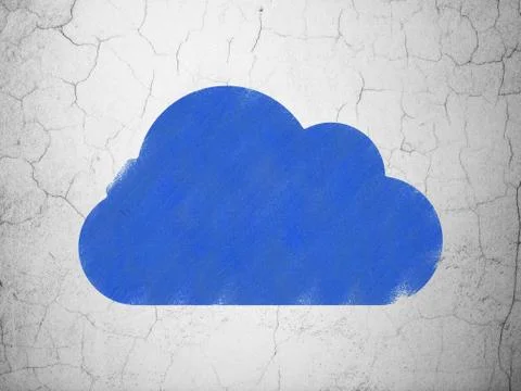 Cloud computing concept: Cloud on wall background 스톡 일러스트