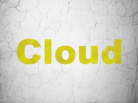 Cloud computing concept: Cloud on wall background Stock Illustration