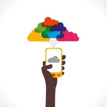 Cloud computing concept , colorful cloud イラスト素材
