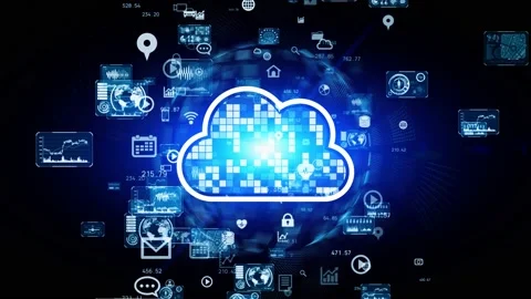 Cloud computing concept. Communication network. Stock Footage 131163165