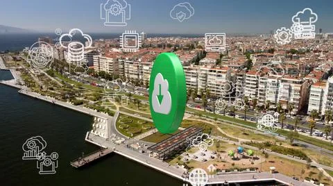 Cloud computing concept. Communication network. Stock Photos