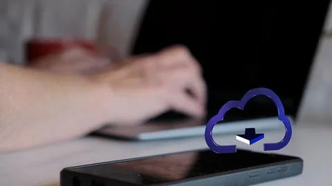 Cloud computing concept. Communication network. 写真素材