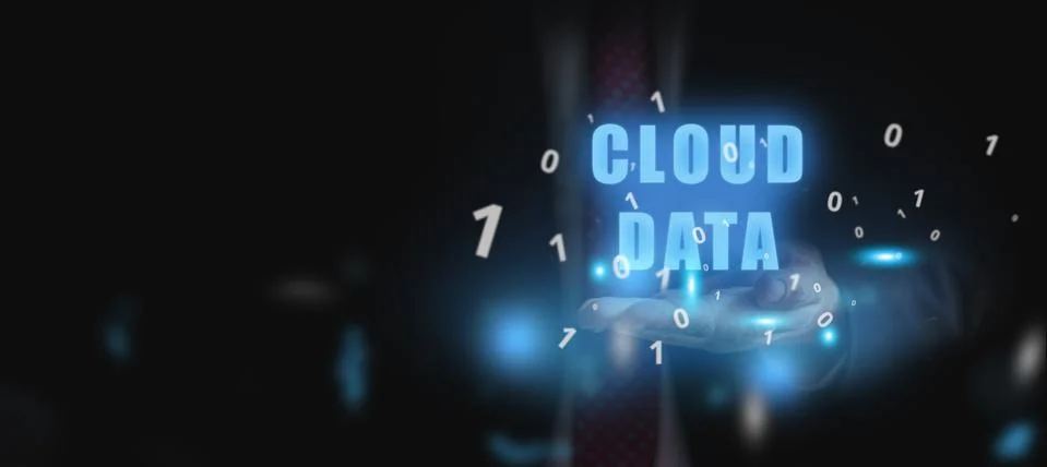 Cloud computing concept - connect to data cloud. Businessman or information 写真素材