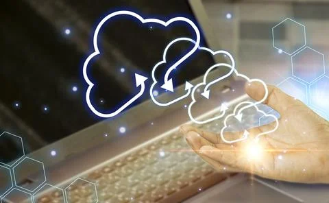 Cloud computing concept - connect device to cloud business man or informati.. 스톡 사진