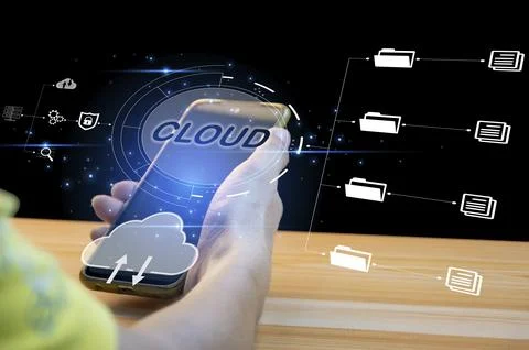 Cloud computing concept - connect device to cloud business man or informati.. 写真素材