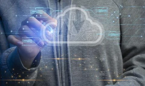 Cloud computing concept - connect device to cloud business man or informati.. Stock Photos