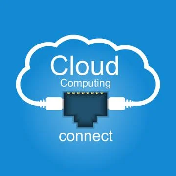 Cloud computing concept. Connected to the cloud. Illustrazione stock