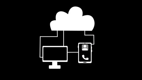 Cloud Computing Concept with Connected Devices Animation Stock Footage 315187652