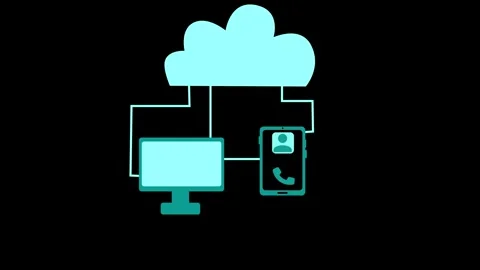 Cloud Computing Concept with Connected Devices Animation Stock Footage 315187661