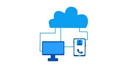 Cloud Computing Concept with Connected Devices Animation Stock Footage 315187677