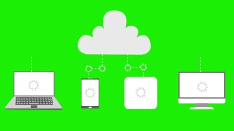 Cloud Computing Concept with Connected Devices Animation Stock Footage 325243735