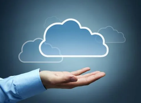 Cloud computing concept with copy space Stock Photos